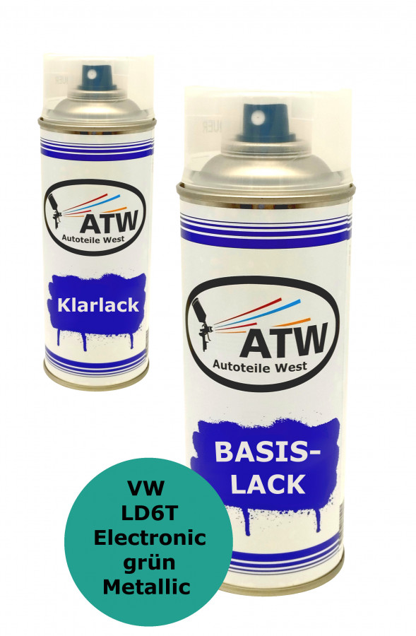Autolack für VW LD6T Electronicgrün Metallic+400ml Klarlack Set